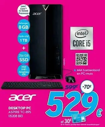 Krëfel Acer desktop pc aspire tc-895 i5208 be aanbieding