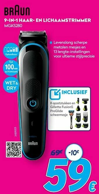 Krëfel Braun 9-in-1 haar- en lichaamstrimmer mgk5280 aanbieding