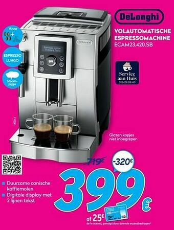 Krëfel Delonghi volautomatische espressomachine ecam23.420.sb aanbieding