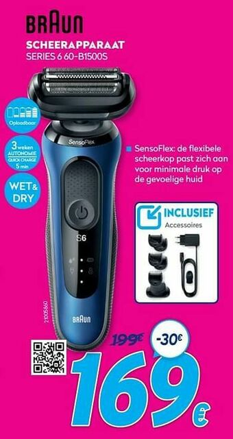 Krëfel Braun scheerapparaat series 6 60-b1500s aanbieding