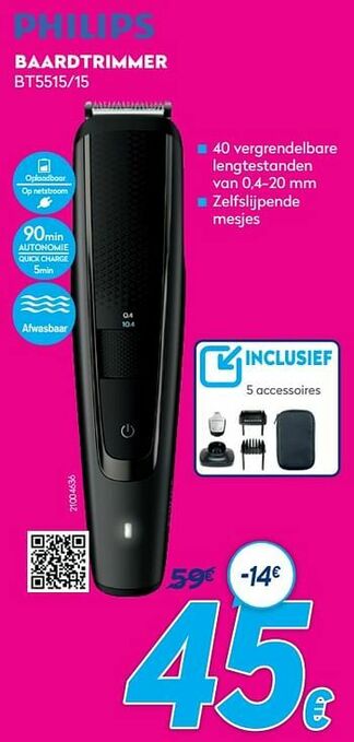 Krëfel Philips baardtrimmer bt5515-15 aanbieding