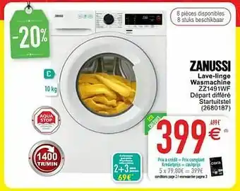 Zanussi lave-linge wasmachine zz1491wf