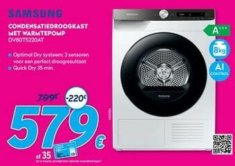 Krëfel Samsung condensatiedroogkast met warmtepomp dv80t5220at aanbieding