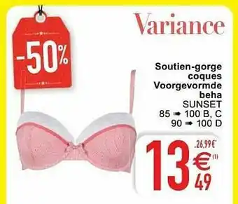 Cora Soutien-gorge coques voorgevormde beha sunset aanbieding