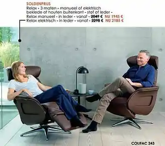 Krea relax - 3 maten - manueel of elektrisch aanbieding