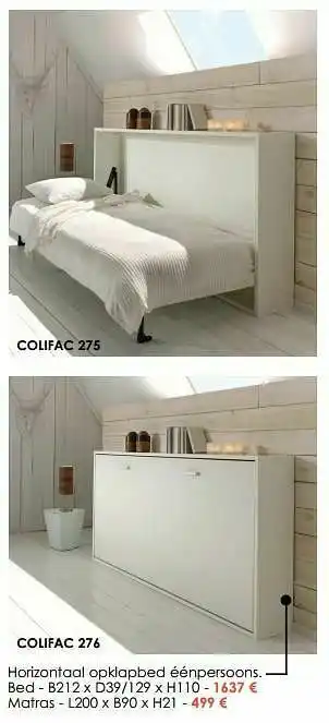 Krea Horizontaal opklapbed éénpersoons. bed aanbieding