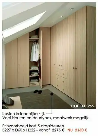 Krea Prijsvoorbeeld kast 5 draaideuren aanbieding