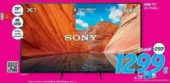 Krëfel Sony uhd tv kd-75x81j aanbieding