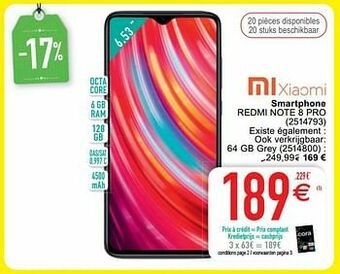 Cora Xiaomi smartphone redmi note 8 pro aanbieding