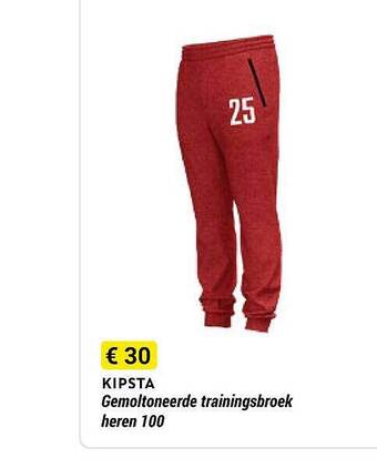 Decathlon Kipsta gemoltoneerde trainingsbroek heren 100 aanbieding