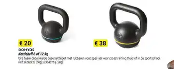 Decathlon Domyos kettlebell 6 of 12 kg aanbieding