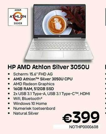 CompuDeals Hp amd athlon silver 3050u aanbieding