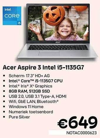 CompuDeals Acer aspire 3 intel i5-1135g7 aanbieding