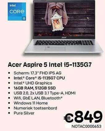 CompuDeals Acer aspire 5 intel i5-1135g7 aanbieding