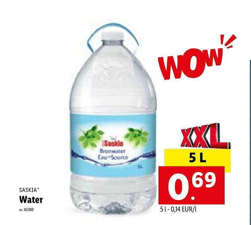 Saskia Water 1L promotie bij Lidl