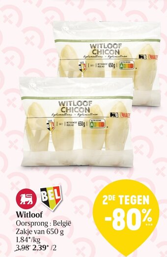 Delhaize Witloof Zakje van 650g aanbieding