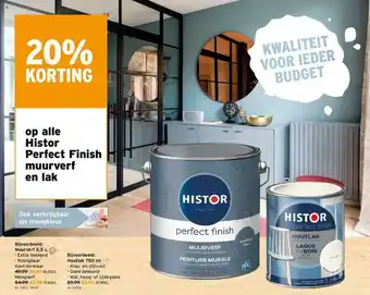 GAMMA 20% Korting Op Alle Histor Perfect Finish Muurverf En Lak aanbieding
