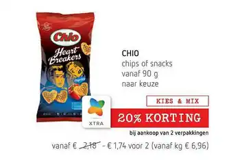 Spar Chio Chips Of Snacks aanbieding