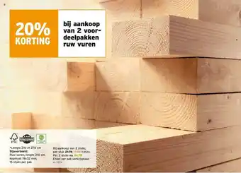 GAMMA 20% Korting Bij Aankoop Van 2 Voordeelpakken Ruw Vuren aanbieding