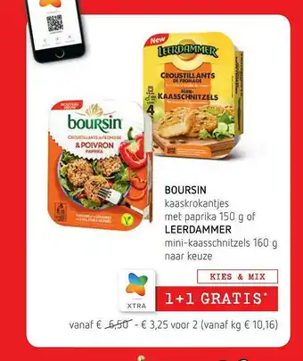 Spar Boursin Kaaskrokantjes Met Paprika 150 G Of Leerdammer Mini-kaasschnitzels 160 G aanbieding