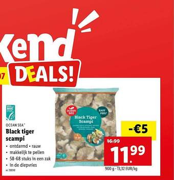 Lidl Ocean Sea Black Tiger Scampi aanbieding