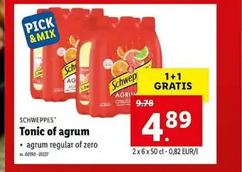 Lidl Schweppes Tonic Of Agrum aanbieding