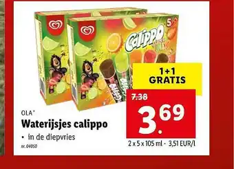 Lidl Ola Waterijsjes Calippo aanbieding