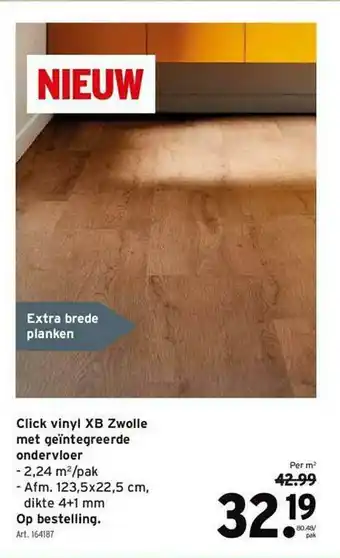 GAMMA Click Vinyl Xb Zwolle Met Geintegreerde Ondervloer aanbieding
