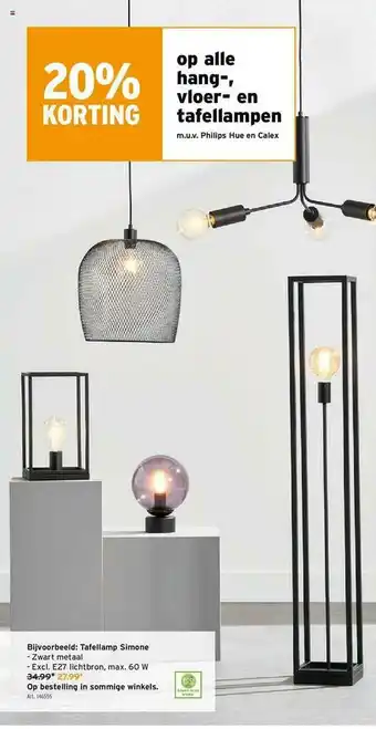 GAMMA 20% Korting Op Alle Hang-, Vloer- En Tafellampen aanbieding