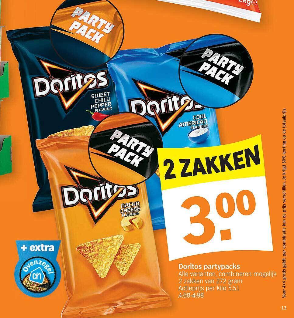 Doritos partypacks promotie bij Albert Heijn
