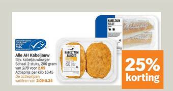 Albert Heijn Ah kabeljauw aanbieding
