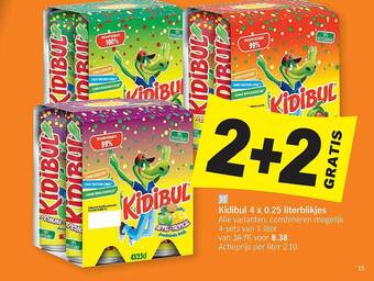 Albert Heijn Kidibul 4 x 0.25 literblikjes aanbieding