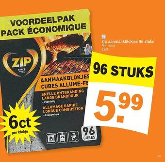 Zip aanmaakblokjes 96 stuks