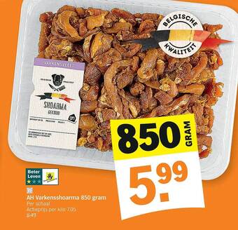 Albert Heijn Ah varkensshoarma 850 gram aanbieding