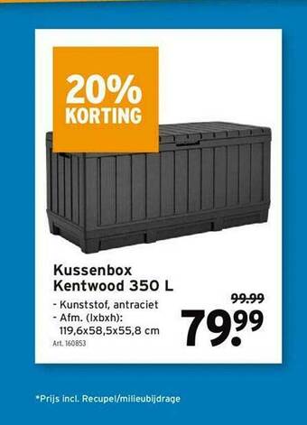 GAMMA Kussenbox Kentwood 350 L aanbieding