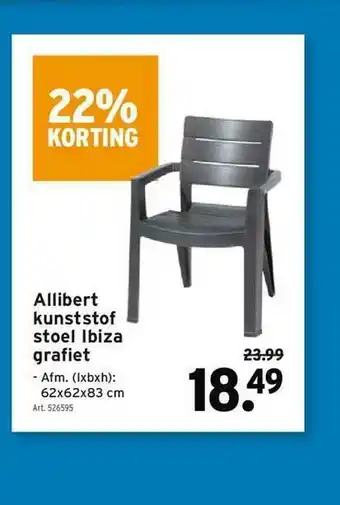 GAMMA Allibert Kunststof Stoel Ibiza Grafiet aanbieding
