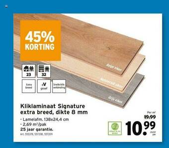 GAMMA Kliklaminaat Signature Extra Breed, Dikte 8 Mm aanbieding