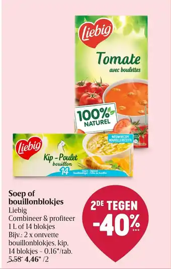 Liebig Soep of Bouillonblokjes 1L of 14 blokjes