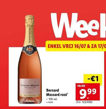 Lidl Bernard Massard Rose aanbieding