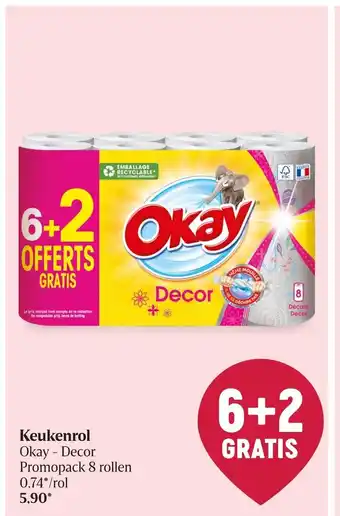 Delhaize Okay - Decor Keukenrol 8 rollen aanbieding
