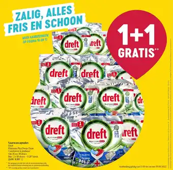 Delhaize Dref Vaarwascapsules Platinum Plus Deep Clean 16 tot 38 doses aanbieding