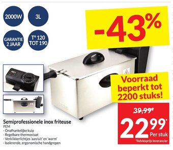 Semiprofessionele inox friteuse