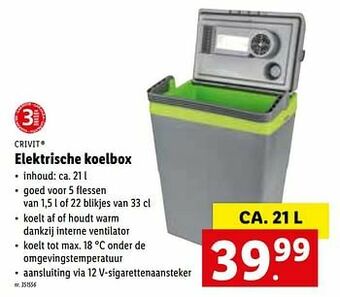Lidl Crivit elektrische koelbox aanbieding