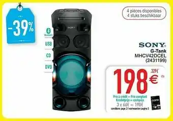 Cora Sony g-tank mhcv42dcel aanbieding