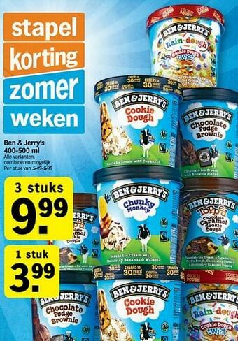 Albert Heijn Ben + jerry`s aanbieding