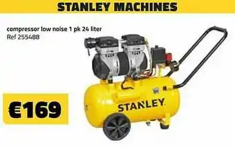 Stanley machines compressor low noise 1 pk 24 liter