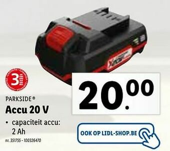 Lidl Parkside accu 20 v aanbieding