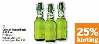 Albert Heijn Grolsch beugelflesje aanbieding