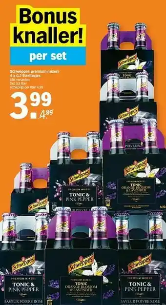 Albert Heijn Schweppes premium mixers aanbieding