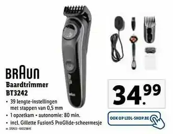 Lidl Braun baardtrimmer bt3242 aanbieding
